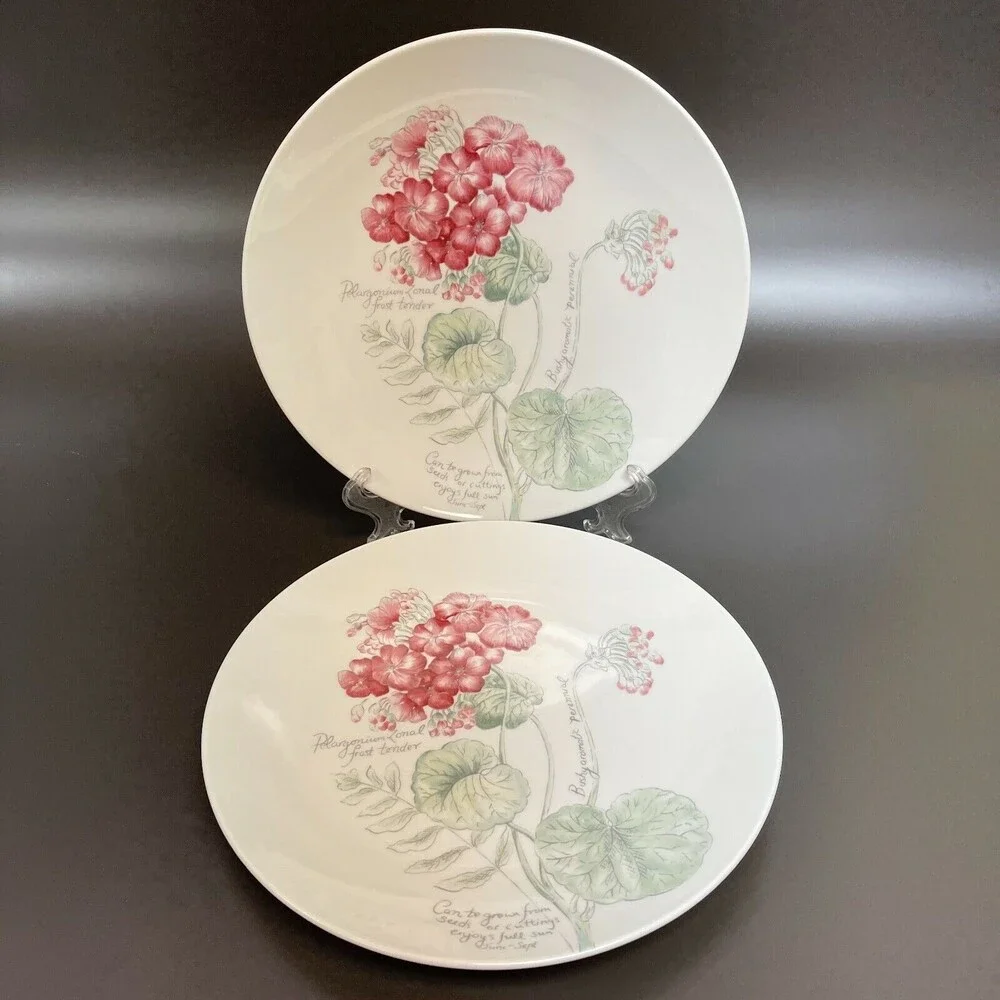 Lenox Geranium Artist Sketchbook by Louise Le Luyer Dinner Plates‎ 11